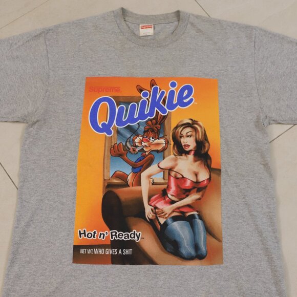Supreme 2005 Quikie Quickie Tee T-Shirt Grey size Large - Picture 2 of 5